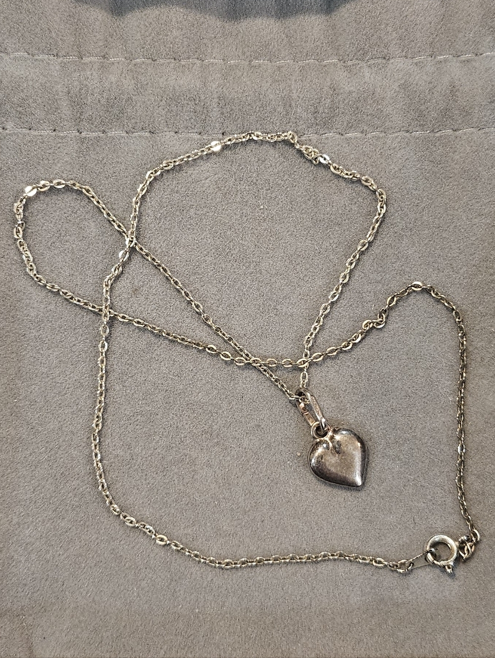 Classic Sterling Silver Heart Pendant Necklace - Polished Silver
